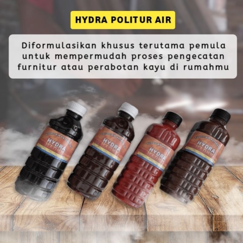 Cat kayu politur air plitur kayu rotan triplek bambu warna walnut salak jati mahoni akasia hydra