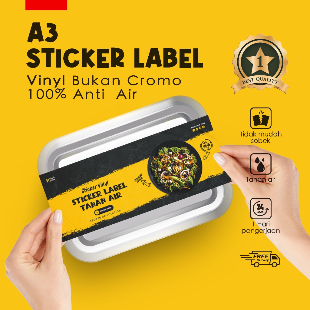 

Custom Sticker Label / Stiker Segel / Sticker Kemasan / Stciker Anti Air / Stiker Kemasan