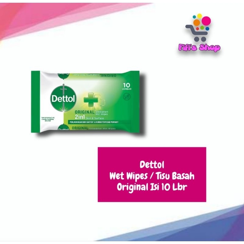 Dettol Wet Wipes Tisu Basah isi 10