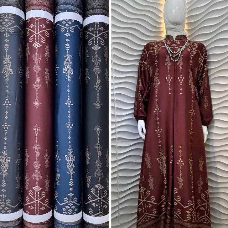 DISKON kain silk motif Bahan Kain Teressa  kain silk meteran  bahan gamis seragam mukena  diorsilka 