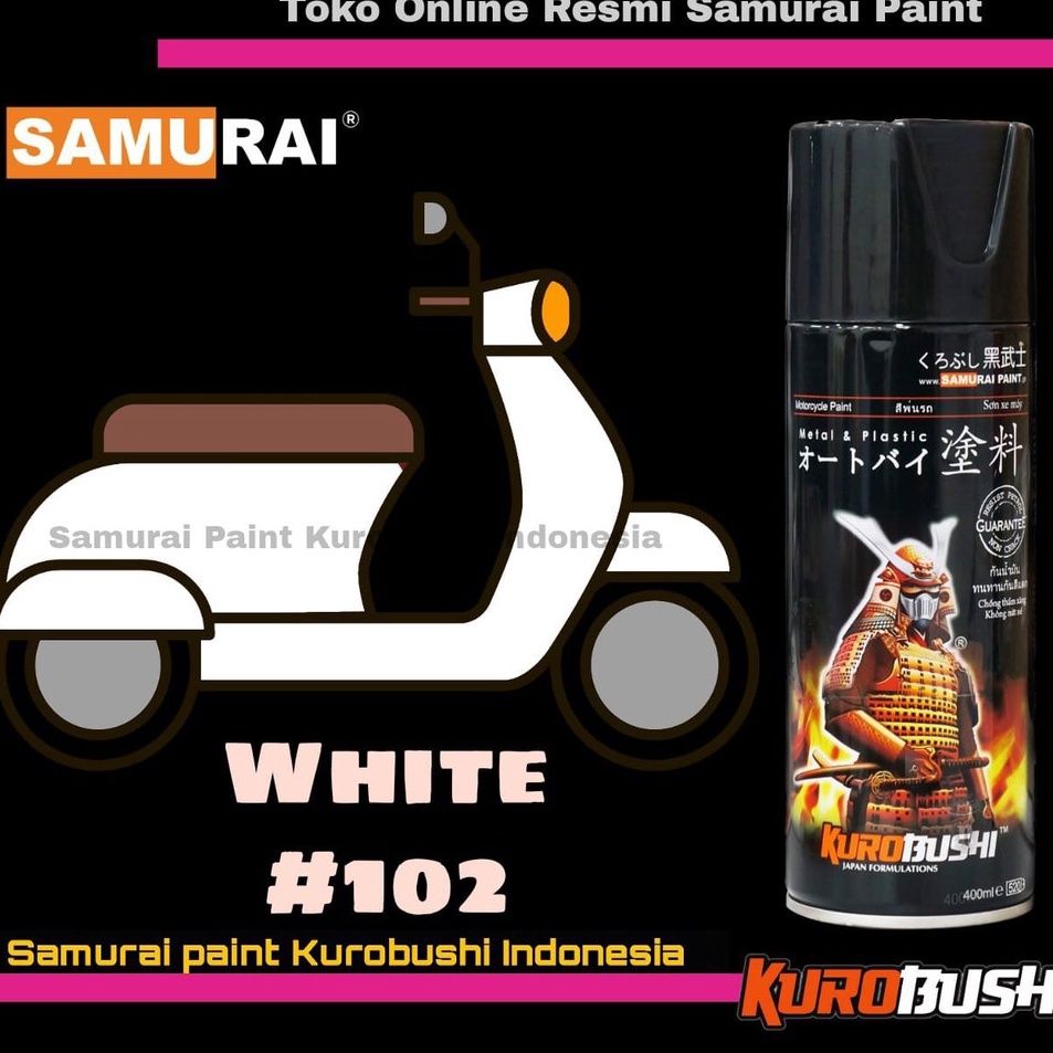 

Ready Stok Samurai Paint WHITE 12 Warna Dasar Standar Putih Polos Cat Semprot Aerosol Samurai