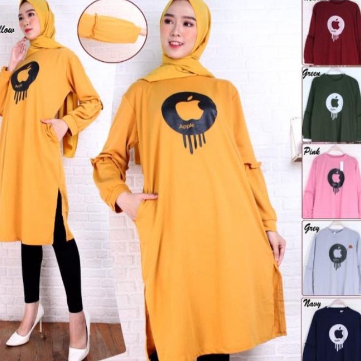 DISKON Tunik polos belah samping  baju wanita  atasan wanita  tunik