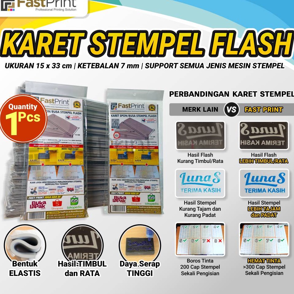 

Terjangkau Karet Busa Spon Stempel Flash Kilat Warna 15x33 CM