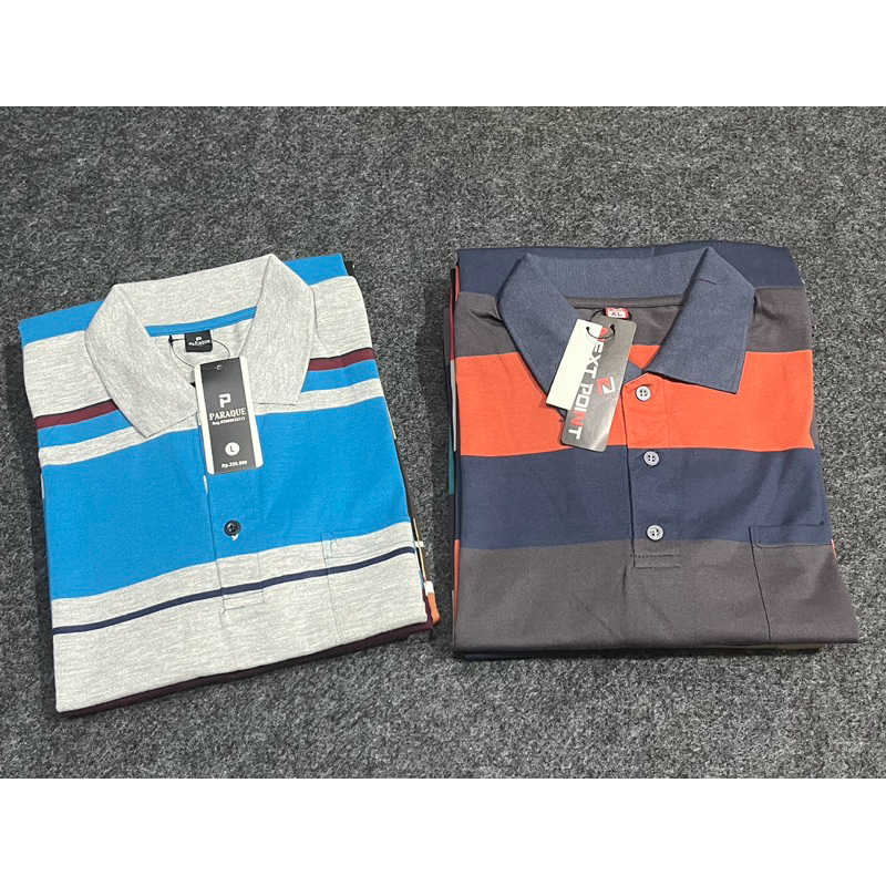 HEMAT 3PCS BAJU KAOS BERKERAH LENGAN PENDEK ADA SAKU PRIA DEWASA