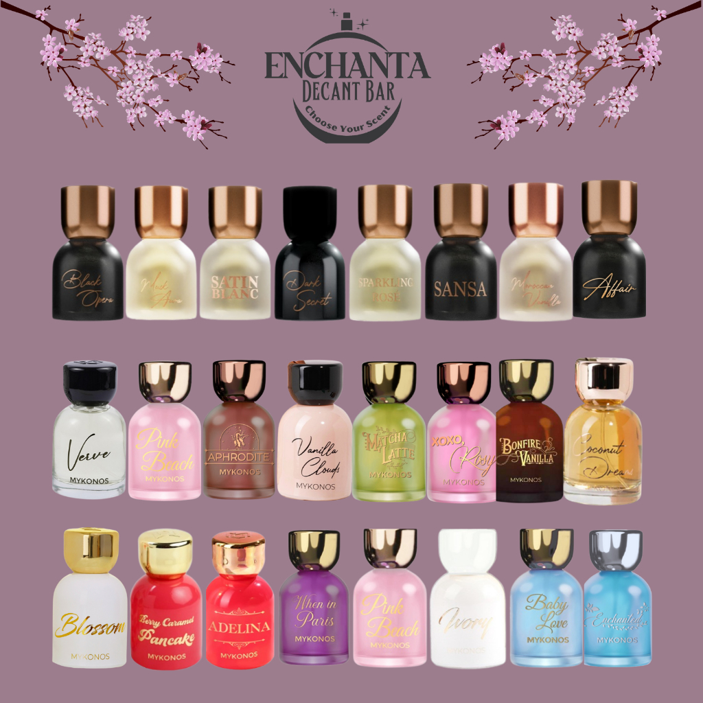 Enchanta Decant Bar - MyKonos Parfume Share In Jar / Travel Size (Coconut Dream, Aphrodite, Vanilla 