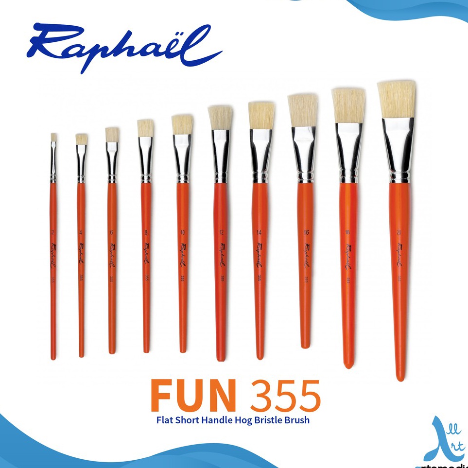 

Raphael 355 Flat Fun Hog Bristle Brush Short Handle