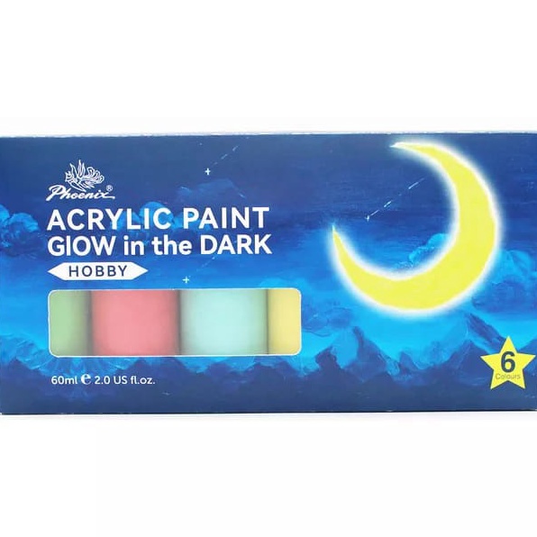 

Produk Keren PHOENIX ACRYLIC PAINTCAT ACRYLICakrilik GLOW IN THE DARK 6 CLR X 6ML