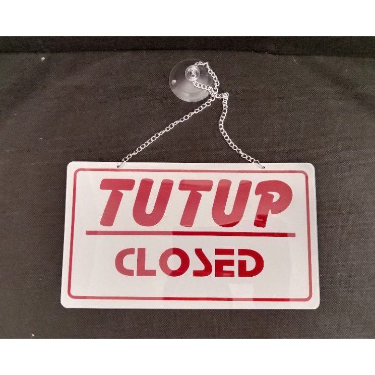 

sign board sign label TUTUP BUKA 22cm x 125cm