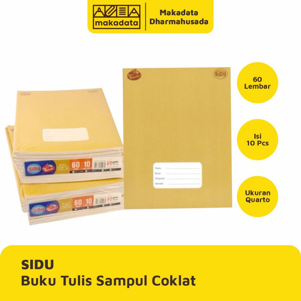 

NYBEBY26 BUKU TULIS SIDU 60 LEMBAR SAMPUL COKLAT ISI PCS / PACK