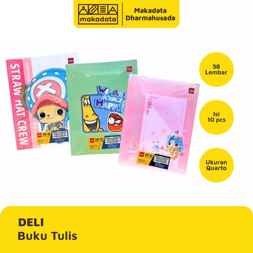 

BUKU TULIS DELI 58 LEMBAR ISI 10 PCS / PACK