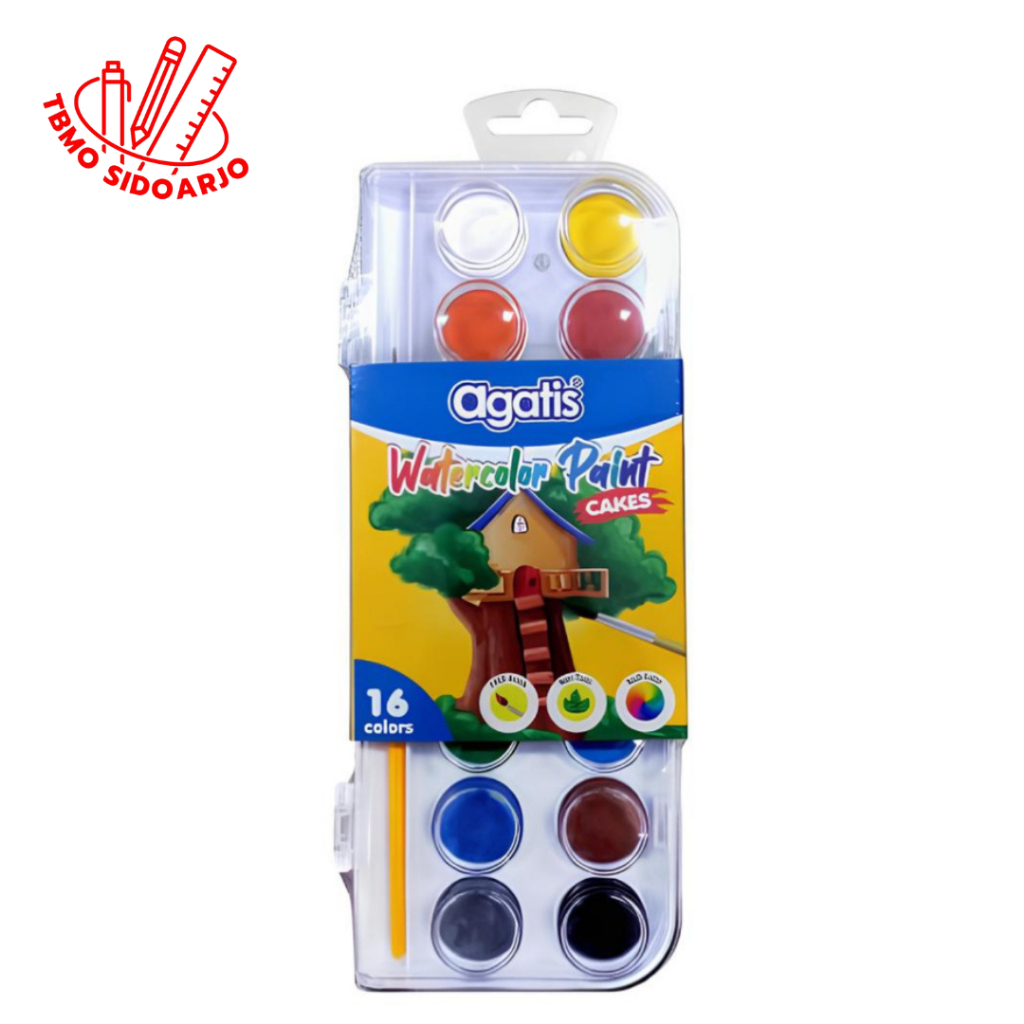

TBMO Agatis Eco Watercolor Paint Cake 16 Warna / Cat Air 16 Warna