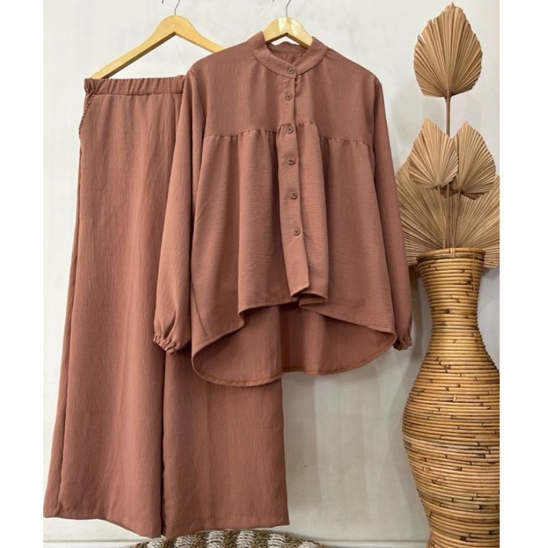 SETELAN WANITA HARIAN bahan cringkel airflow setelan botega baju harian wanita setelan kekinian terb