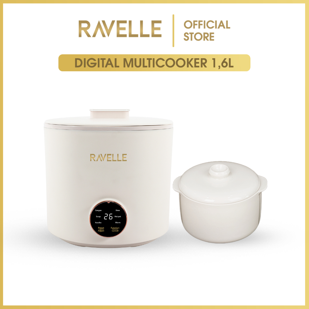 MULTI COOKER DIGITAL RAVELLE 1.6 Liter - Panci Kukusan Listrik Multifungsi Low Watt