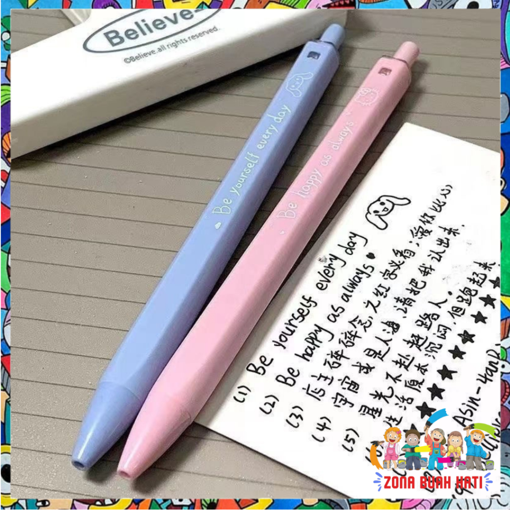 

ZBH Pena Gel Tekan Tinta Hitam Simple Ujung Pena Pulpen Gel Karakter Kartun Lucu Gelpen Mekanik Kualitas Tinggi 0.5 mm Lancip Cute Cartoon Pens Ball