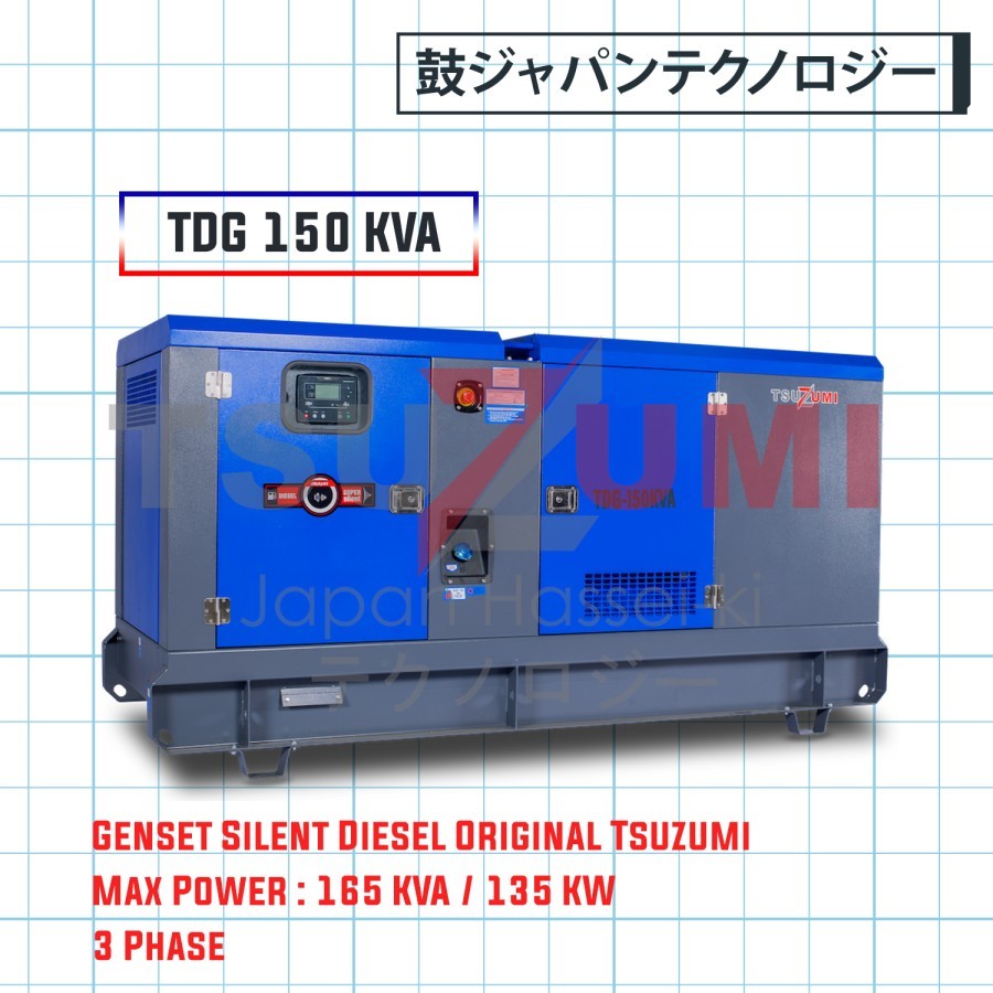 Genset Silent 150 KVA Tsuzumi Generator TDG 150 KVA Japan Technology / Genset Diesel Surabaya