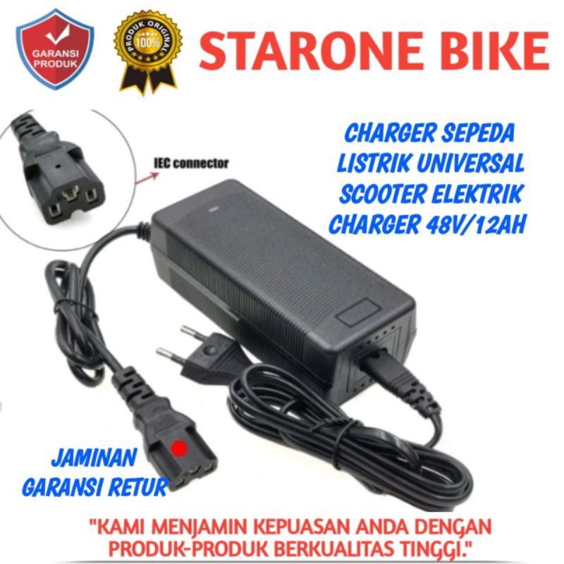 Casan sepeda motor listrik/universal scooter elektrik, charger baterai aki ori