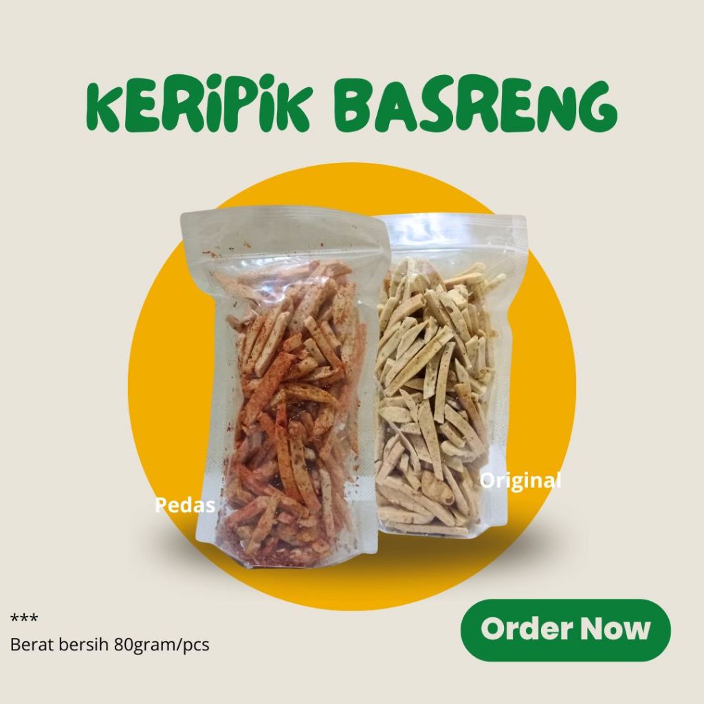 

80gram PREMIUM Keripik BASRENG - Keripik BASRENG PEDAS - Keripik BASRENG ORIGINAL