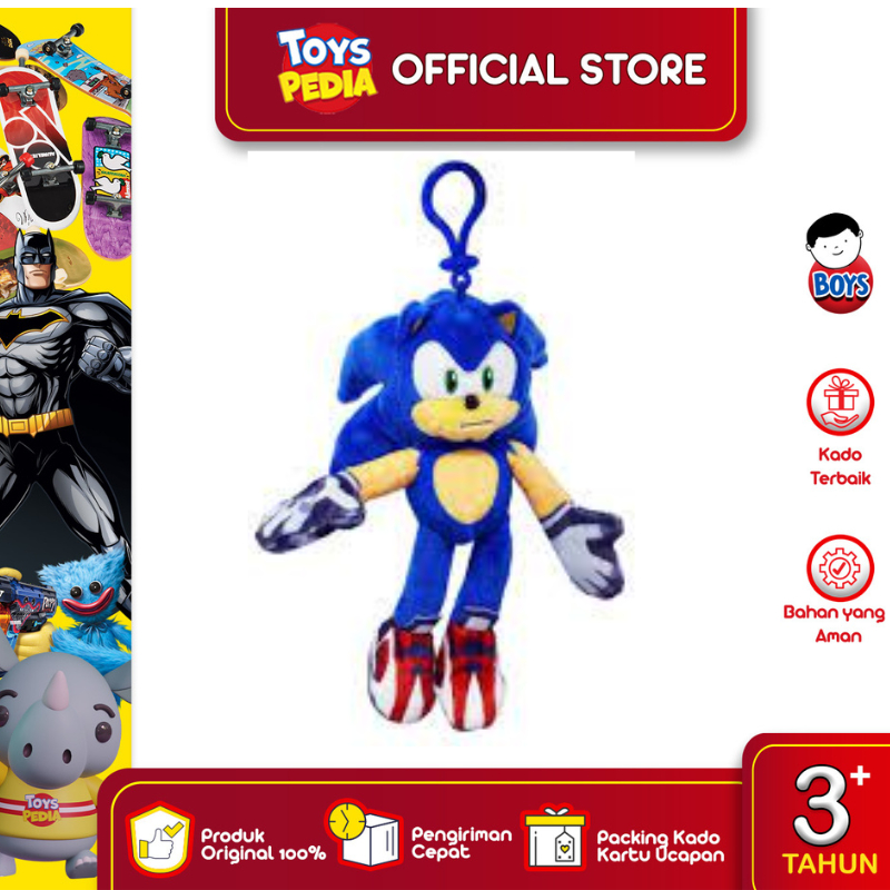 Mainan Sonic Prime - Sonic Clip on Plush