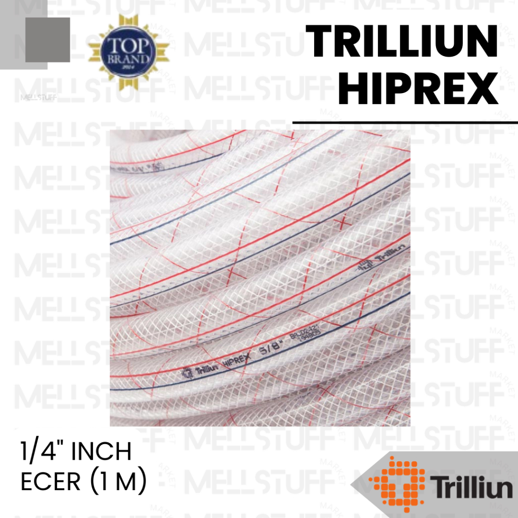 Selang PVC Trilliun Benang Hiprex 1/4" Inch Meteran (Eceran) Selang Air Taman Best Quality