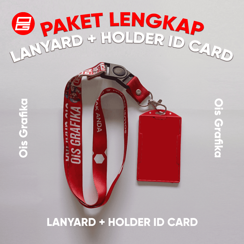 

Lanyard Custom Tali ID Card + Case Frame Plastik - Full Print 2 sisi