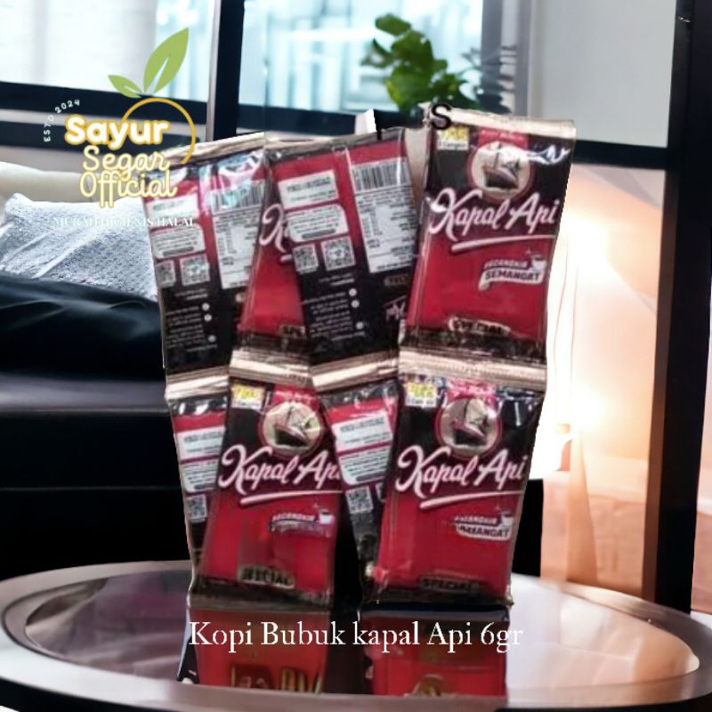 

Kopi Hitam Bubuk Kapal Api 6 gr ( isi 20 Bungkus/ 2 Renceng )