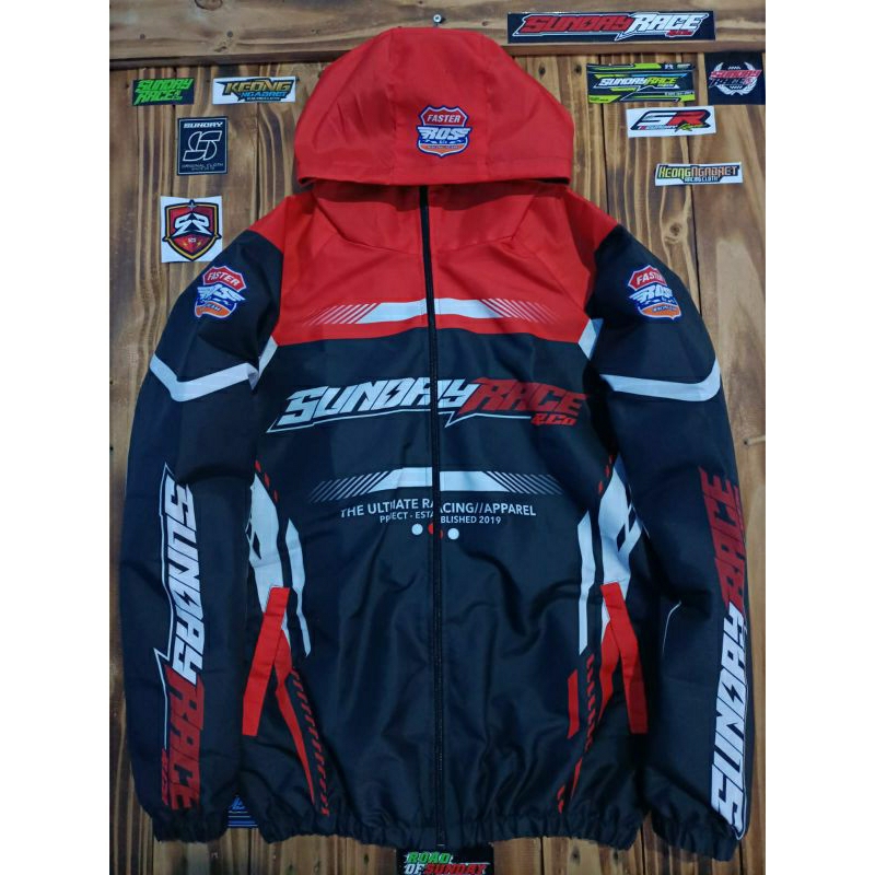 JAKET RACING JAKET SUNDAY RACE RED22 new motif
