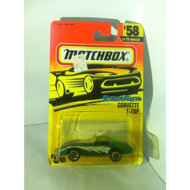 Matchbox. 1997 1-75 series - 58. Corvette T-Roof. Green USA by MATTEL