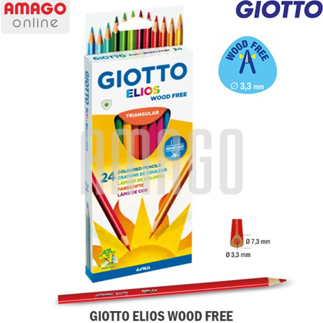 

Sale GIOTTO Elios Triangular Cardboard 24 Colors Pensil Warna Segitiga 24 warna 2759