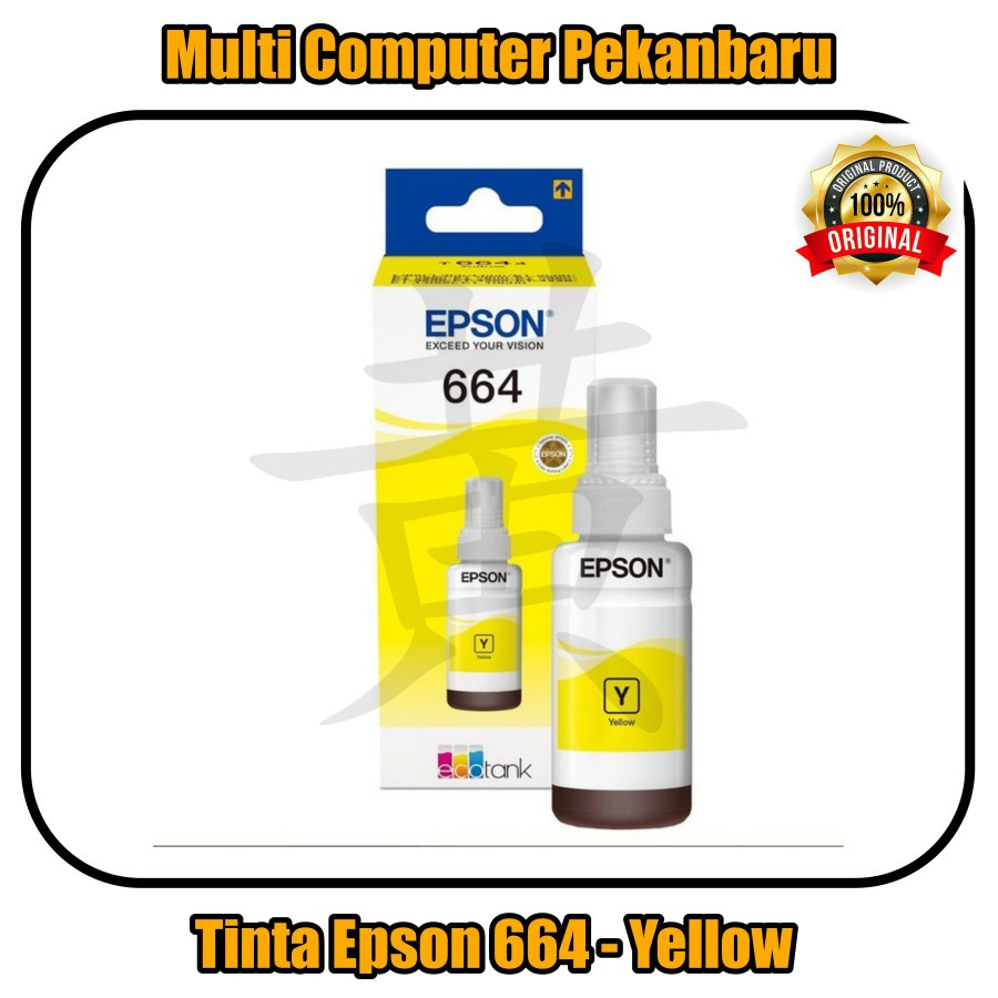 Tinta Epson 664 Yellow Original - Ink Epson 664 Y Ori - Tinta 664 Kuning Asli