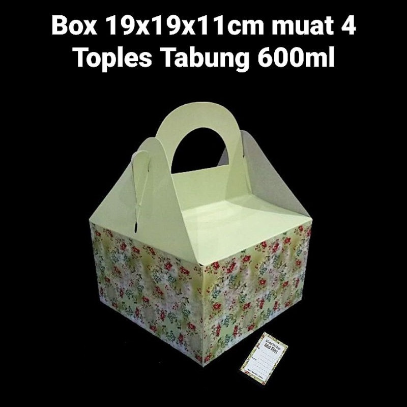 

( 5 pcs ) Dus Kue Kering Ukuran 19x19x11 cm Box Kotak Hampers Muat 4 Toples Tabung 600ml