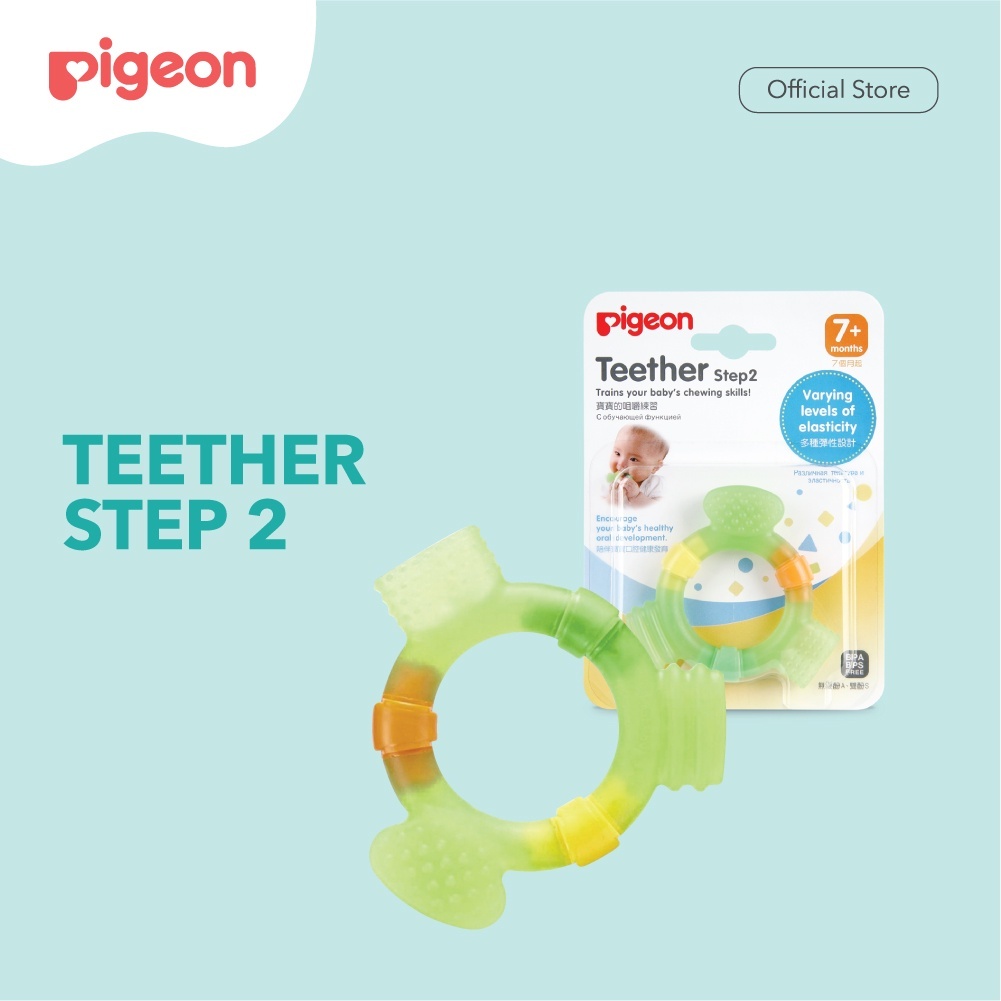 Pigeon - Teether Step 2 7m+ | Mainan Gigitan Bayi 7 Bulan Keatas