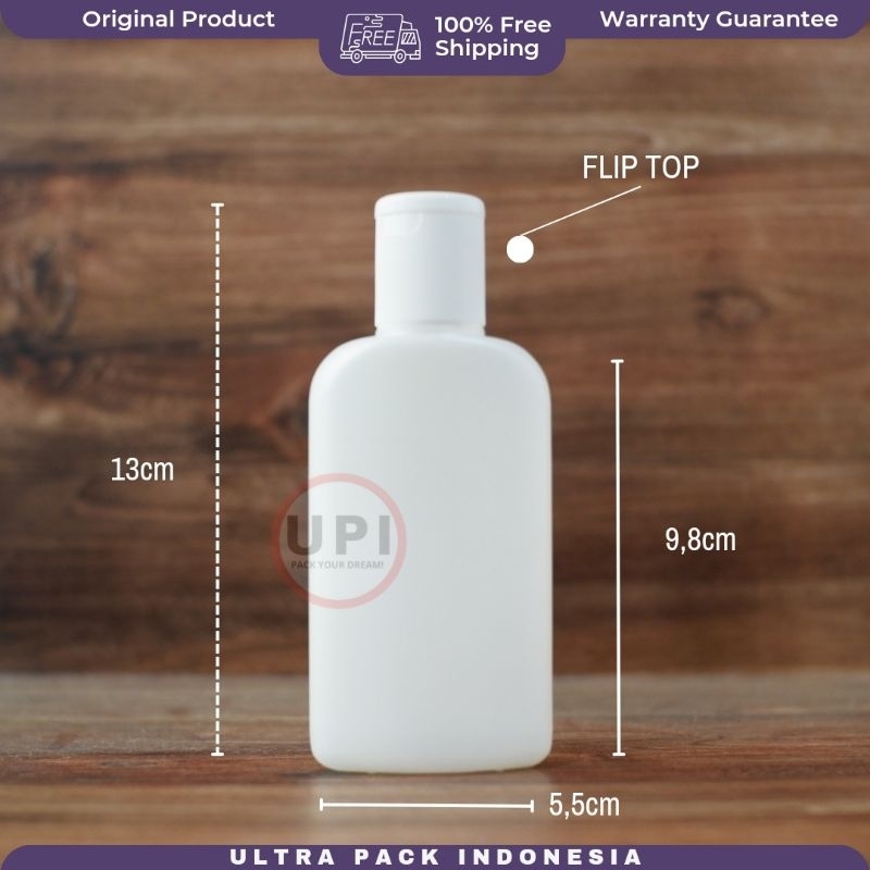 Kemasan Botol Fliptop Isi Ulang - BOTOL HDPE  DKS 100ML PEARLIZED + FLIPTOP PUTIH