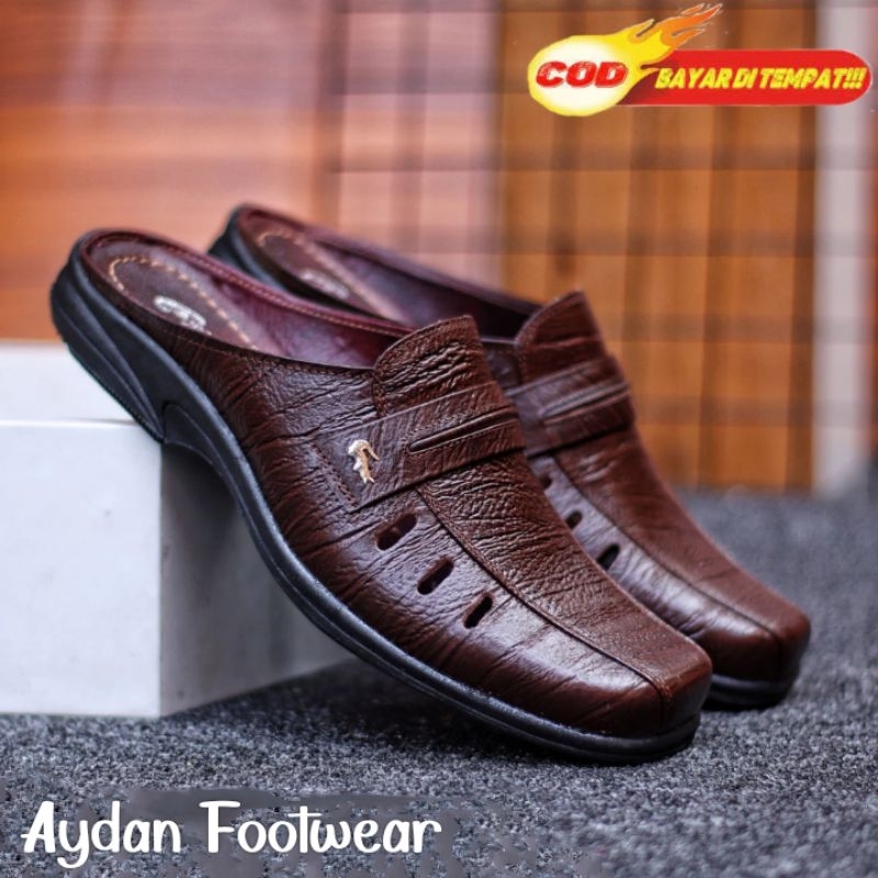 SEPATU SELOP BUSTONG PRIA / SANDAL SELOP PRIA KULIT