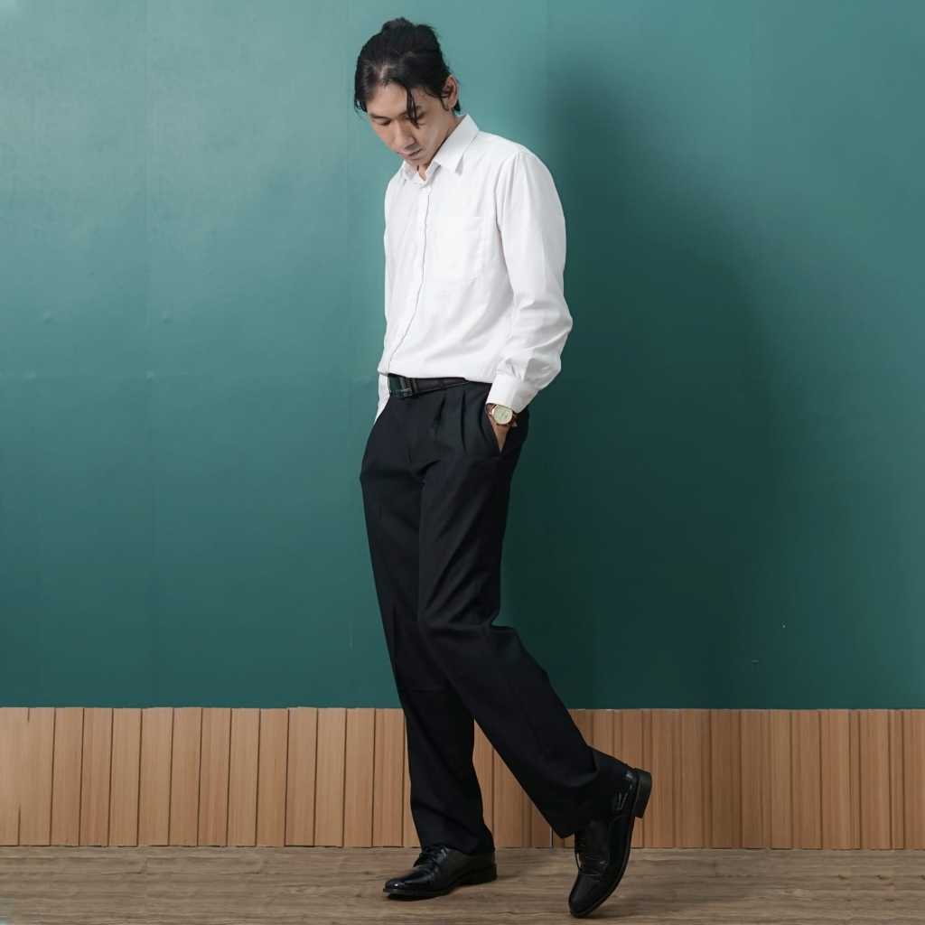 SEMI BAGGY | CELANA PANJANG Hitam MOTIF| CELANA PRIA ANDRE LAURENT (936)