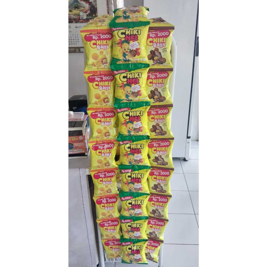 

Chiki Balls dan Chiki Net 2000 Rencengan Isi 10 Varian Keju, Coklat & Chiki Net Rencengan/1 Renceng 10 pcs