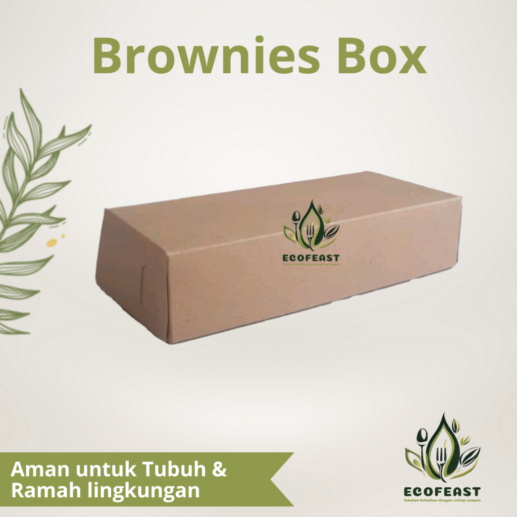 Brownies Box Food Grade - Wadah Kue Ramah Lingkungan Praktis