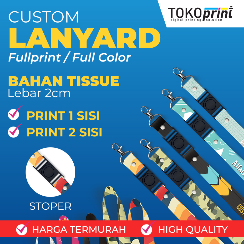 

Custom Print Lanyard Gantungan kalung ID Card Satuan Souvenir Promosi