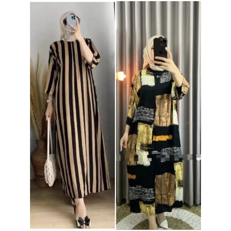 Dress Gamis motif bahan rayon premium