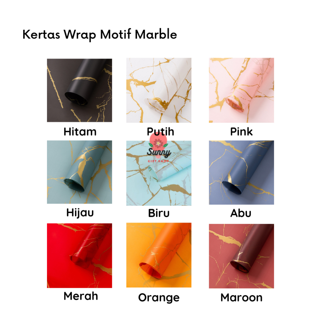 

Kertas Wrap Motif Marble / kertas bunga / kertas cellophane / Kertas Pembungkus Motif Golden Marble Wrapping Paper Cellophane Flower Bouquet/ Buket Bunga / Gift Wrappers / Kertas kado