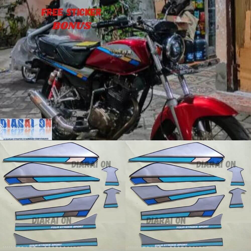 Striping Stiker Honda GL Pro 92 GL Max 1992 1993 Biru Murah