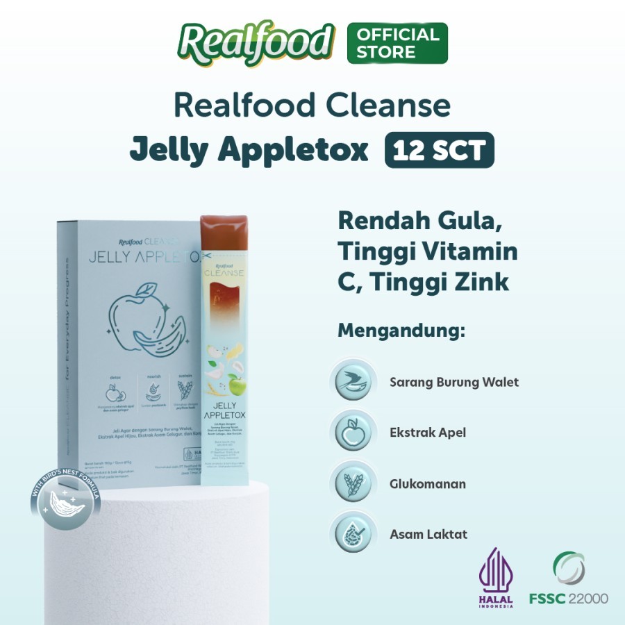 

Realfood Cleanse Jelly Sarang Burung Walet Appletox 12 pcs