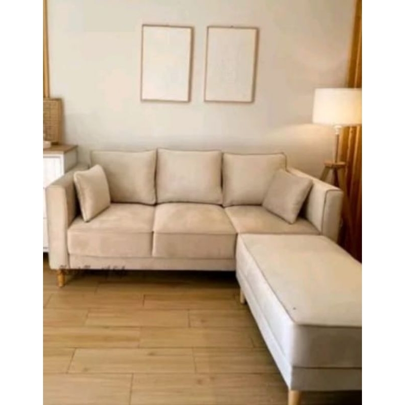 SOFA 3 DAN 2 SEATER + STOOL BULAT ATAU KOTAK / KAIN BLUDRU LEGACY TANPA MEJA