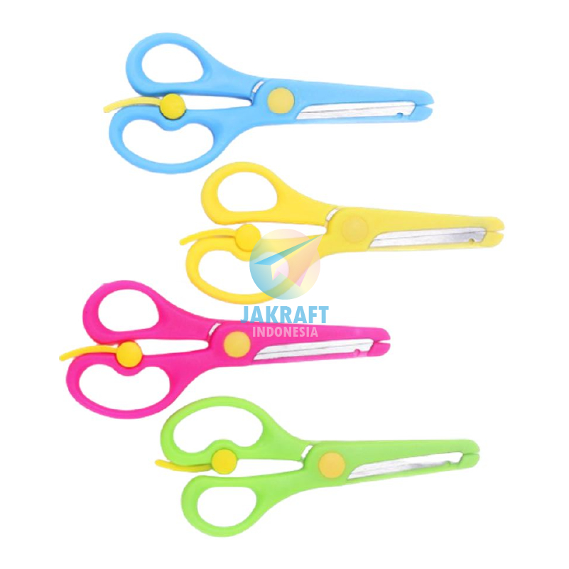 

YUH (12 Pcs) GROSIR Gunting Kertas Anak Ujung Tumpul Kecil 13 cm Stainless Steel Tajam Aman Sekolah