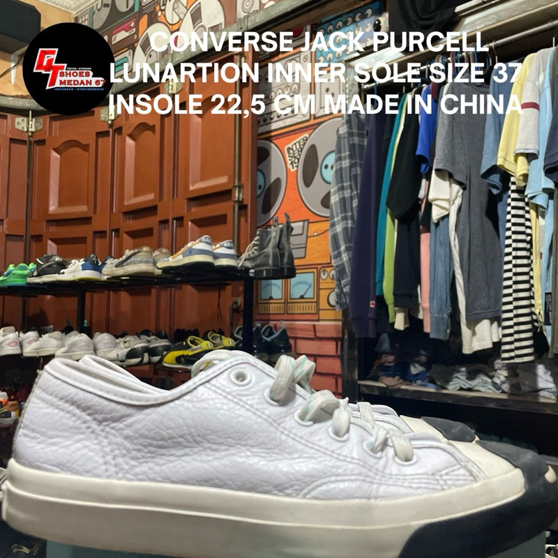 SEPATU CONVERSE JACK PURCELL Lunartion Inner Sole size 37 insole 22,5 cm made in China, Converse Chu