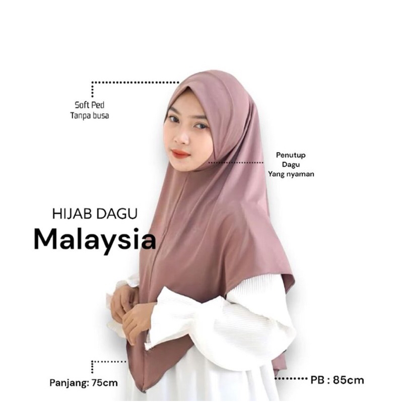 MELI Jilbab Bergo Dagu Instan Premium Jersey / Jilbab Instan Malay Jumbo Kerudung Tebal Premium