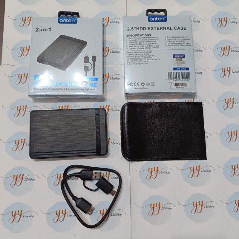 HARDDISK ENCLOSURE ONTEN UHD1 2.5" USB TYPE C + USB A / CASING HARDDISK 2.5"