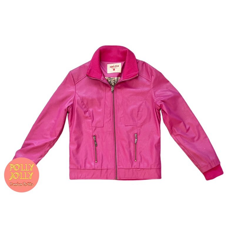 NOVEL.MICE - Jaket Barbie Pinky Kulit Sintetis (Preloved)