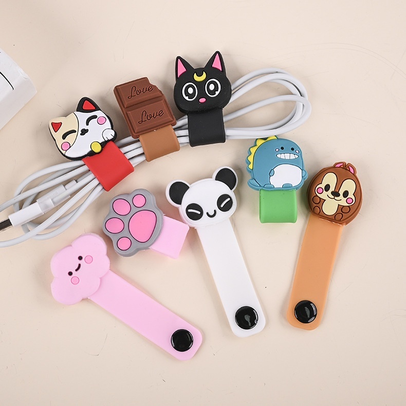 [HsLapak] HOLDER CABLE - BINDER KLIP 3D - PENJEPIT KABEL / PENGIKAT KABEL KARAKTER ELASTIS MURAH