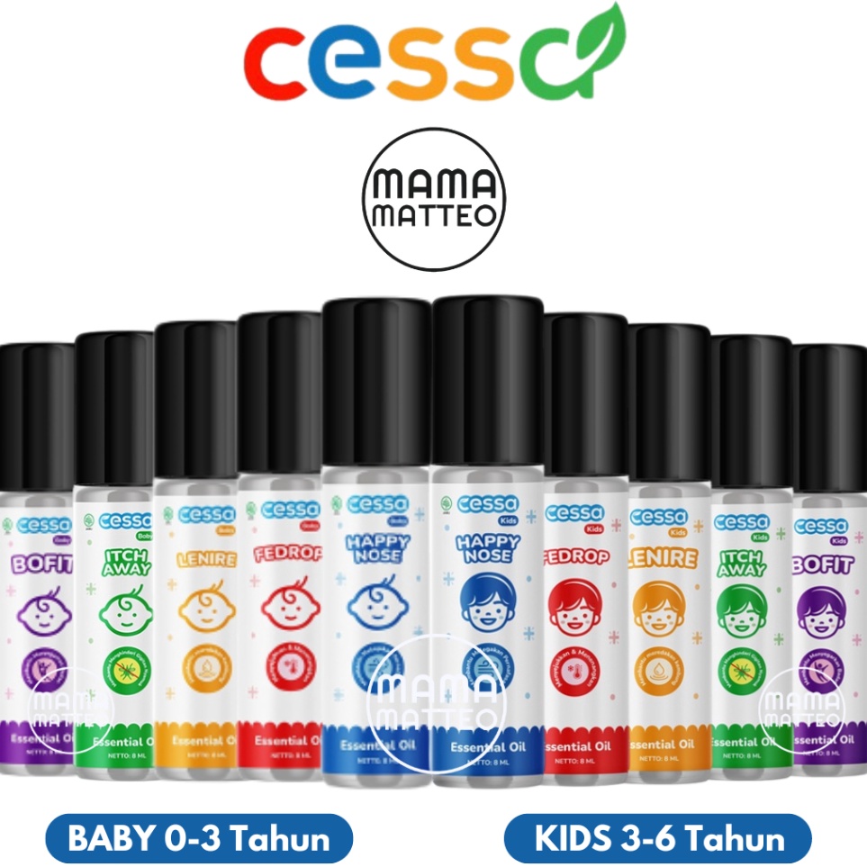 

CESSA Baby Kids Natural Essential Oil 8ml Cessa Biru Cough N Flu Happy Nose Batuk Pilek Merah Fever Drop Fedrop Orange Lenire Hijau Itch Away Ungu Immune Booster Bofit Lavender CESSA BANDUNG