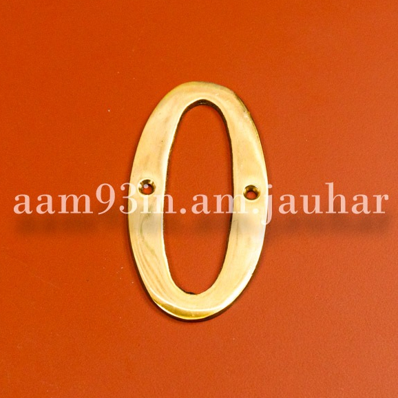 huruf angka nomer rumah kuningan tinggi 10 cm angka nomor 0